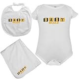 Georgia Tech Yellow Jackets Baby Buzz White Creeper, Bib & Receiving Blanket