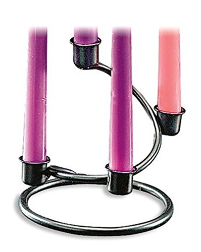 Staircase Design Advent Wreath Candleholder in Black Finish, 5 1/2 Inch