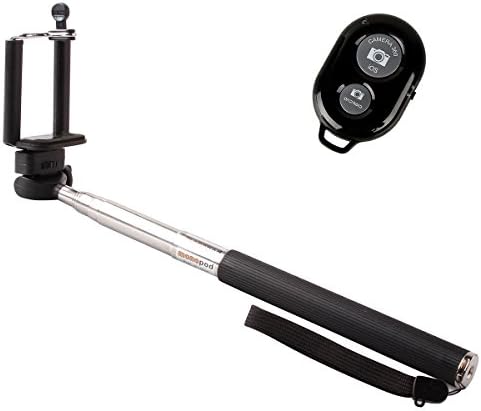 Kootek Extendable Camera Selfie Self Portrait Shooting Pole Adjustable Handheld Monopod Mount Holder for iPhone 5s 5c 5 4s 4 HTC One LG Sony Samsung Galaxy S5 S4 S3 Nexus Mobile Cell Phone with Bluetooth Remote Camera Wireless Shutter (Black)