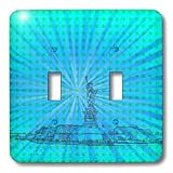 Patricia Sanders Creations - Patriotic Stars Statue of Liberty- New York- USA- Art - Light Switch Covers - double toggle switch