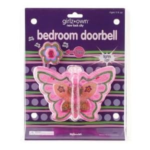 Butterfly Bedroom Doorbell girls kids children toy room battery operated door bell by