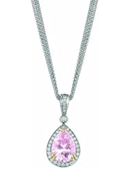 Charles Krypell 18K White Gold Morganite and Diamond Reversible Pastel Pendant