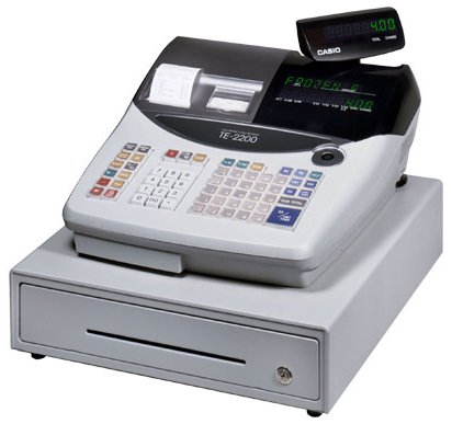 Casio TE-2200 Cash Register w/ Metrologic MS-9540 Laser Scanner