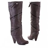 Damen Schuhe, STIEFEL, HIGH HEELS, 1560, Synthetik in hochwertiger Leder Optik, Braun, Gr 39