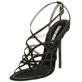 Claudio Merazzi Women's CM308 Dress Sandal,Black Satin,6 M