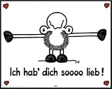 Sheepworld Mini-Poster und Kunststoff-Rahmen - Ich Hab Dich Soooo Lieb! (50 x 40cm)
