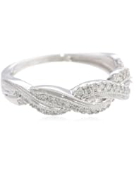 Sterling Silver 1/5cttw Diamond Twisted Ring