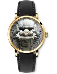 SPRAWL Aanalog Fashion Series Gold Ladies Watches of Genuine Black Leather Strap,Unique Wrist Watch for Women Girls Designed with Head of dragon
