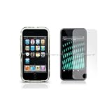 Premium iPod Touch 2G / 2nd Generation 8GB 16GB 32GB Low Profile Crystal Acrylic Hard Case with Belt Clip - Clear + Protective Screen Film - COMBO PACK