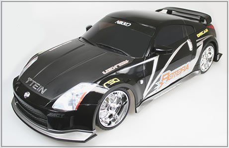 Nikko 1/10 scale 103521BC Nissan 350Z, Street Mayhem Tuner, Black 49 MHz