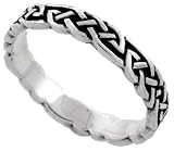Sterling Silver Celtic Knot Ring Band (Available in Sizes 6 to 10), 1/8" Thick size 7