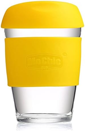 ARCCI Mochic 12 Oz Coffee Mug ,BPA Free &amp; Food Safe Borosilicate Glasses Reusable Coffee Cup, Tea Cup(12 Oz, Yellow)