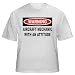 Warning: Aircraft Mechanic with an attitude Adult T-Shirt WHITE LARGE