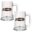 Anaheim Ducks NHL 2pc 15oz Glass Tankard Set- Primary Logo by Great American Products