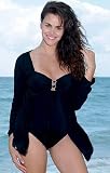 Black Draw String Tie Cover Up - Plus Size Swimsuit Plus Size Swimsuit