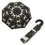 marimekko マリメッコ ムスタタンマ 白い馬柄 ミニオート 折りたたみ傘 アンブレラ ブラック MINI AUTO OPEN/CLOSE 912 89 MUSTA TAMMA Black