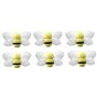 2" Yellow Mini Smiling Bumble Bees 6pc nylon hanging ceiling wall baby room decor