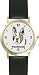 boston terrier - Boston Terrier (SC) Dog - WATCHBUDDY® DESIGNER DELUXE TWO-TONE THEME WATCH - Arabic Numbers-EVENING TWILIGHT STYLE - Gray Dial with Black Leather Strap-Children's Size-Small ( Boy's Size & Girl's Size )