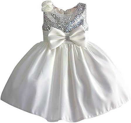 Girls Tulle Dress for Flower Girls Formal Special Occasion Birthday Ball 1T White