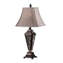 Kenroy Home Garden Gate Table Lamp with 15 inch light Taupe Cut Corner shade