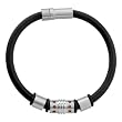 Inox Jewelry 316L Stainless Steel Black Rubber Bracelet