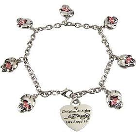 Buy Ed Hardy By Christian Audigier: Enameled Eyes Skull Charm Bracelet by BlueDiamondJewelry