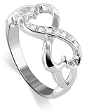 Double Heart CZ Accent Ring Sterling Silver Band Size 5 to 10
