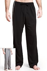 2 Pack 2" Longer Pure Cotton Drawstring Waist Pyjama Bottoms
