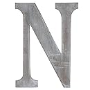 The Lucky Clover Trading "N" Wood Block Letter, 14"L, Charcoal Grey