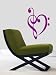 Wall Mural Vinyl Sticker Decal Heart Shaped Treble Clef and Bass Clef A1319