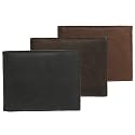 Signature Genuine Leather Bi-fold Wallet w/ Fixed Center Flap
