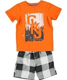 Calvin Klein Boys 2-7 Short Sleeve Tee With Plaided Short