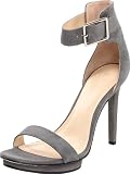 Calvin Klein Women's Vivian Suede Platform Sandal,Dark Grey,8.5 M US