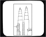 Decorated Mouse Pad with buildings, "black and white", Malaysia