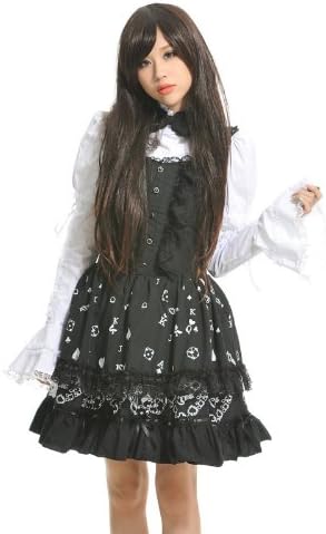 Gothic Punk NANA Kera Lolita Alice Black And White Dress S M L Size 81099B (Large)