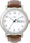 Timex Men's T2M489 Classic Silver-Tone Leather Dress Watch