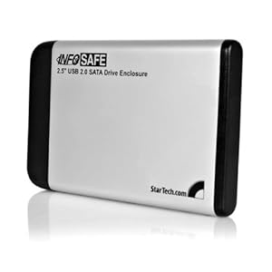 StarTech.com 2.5-Inch USB 2.0 External Hard Drive Enclosure for SATA HDD - Silver(SAT2510U2)