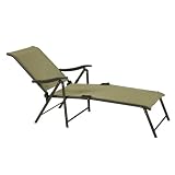 Outdoor Patio Sling Folding Lounger - Tan - Set of 4