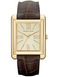 Michael Kors Womens Gold Dial Brown Leather Watch MK2246