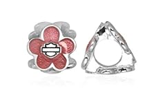 Harley-Davidson® Pink Enamel Flower Ride Bead. HD Bar and Shield. HDD0089 Harley-Davidson® Pink Enamel Flower Ride Bead. HD Bar and Shield. HDD0089