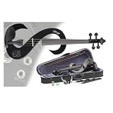 Stagg 4/4 Silent Electric Violin Set with Case and Accessories - Black