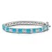 Bling Jewelry Lauren G Adams Gold-plated Blue Enamel Cz Pave Heart Baby Boy Bangle Bracelet