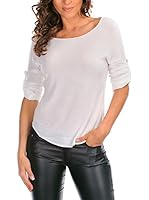 Bleu Marine Camiseta Manga Larga Jade (Blanco)