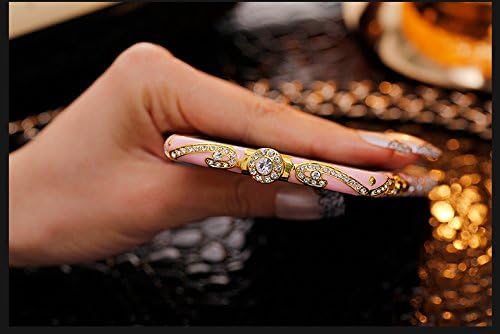 Iphone 6/6s Plus Case, Fashion Design Crystals Luxury Diamond Crystal Rhinestone Bling Metal Frame Bumper Crystals Diamond Sparkle Jeweled Design Case (Pink 5.5)