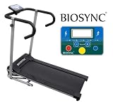 Biosync Foldable Running Machine Powered Treadmill with Safety Auto-Stop Mode 1-10Km/hr Speed Control, Computer w/ Scan, Speed, Time, Distance & Calories