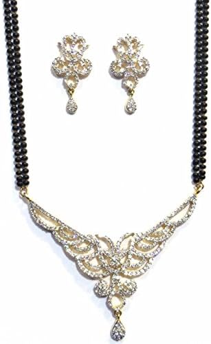 Shingar Jewellery Women's Cubic Zirconia Mangalsutra Ruby