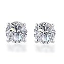 10k Gold, Round, Diamond Stud Earrings (1/10 cttw, J-K Color, I2-I3 Clarity)