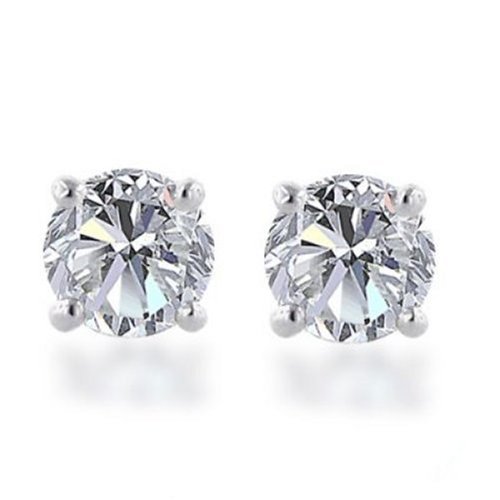 14k Gold, Round, Diamond Stud Earrings (1/3 cttw, I-J Color, I1-I2 Clarity)