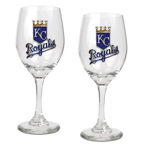 Kansas City Royals MLB 2pc Wine Glass Set - Primary Logo