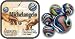 Mega Marbles - MICHELANGELO MARBLES NET (1 Shooter Marble, 24 Player Marbles & 2 Display Rings)